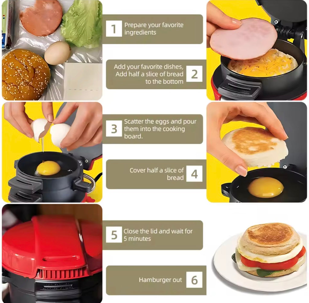 🥪 Sandwich Maker 3 en 1 – Desayunos listos en 5 minutos