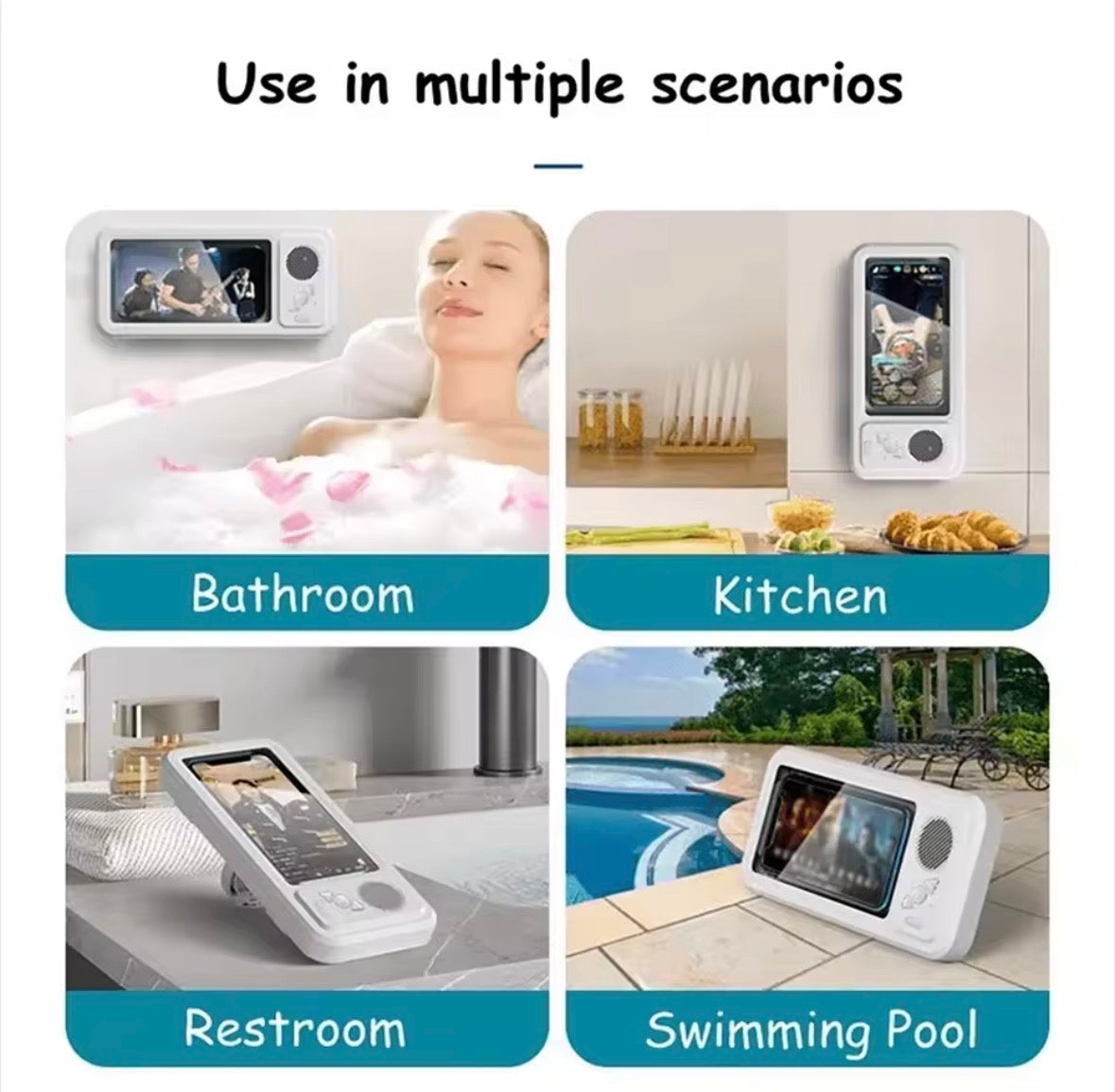 Soporte para teléfono de ducha con Altavoz Bluetooth