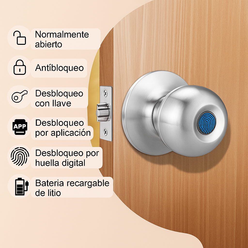 🔐 Cerradura Inteligente con Huella Digital y App – Tuya Smart